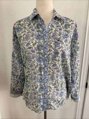 Vineyard Vines Floral Button-Up in Cream, Blue, Green, Purple